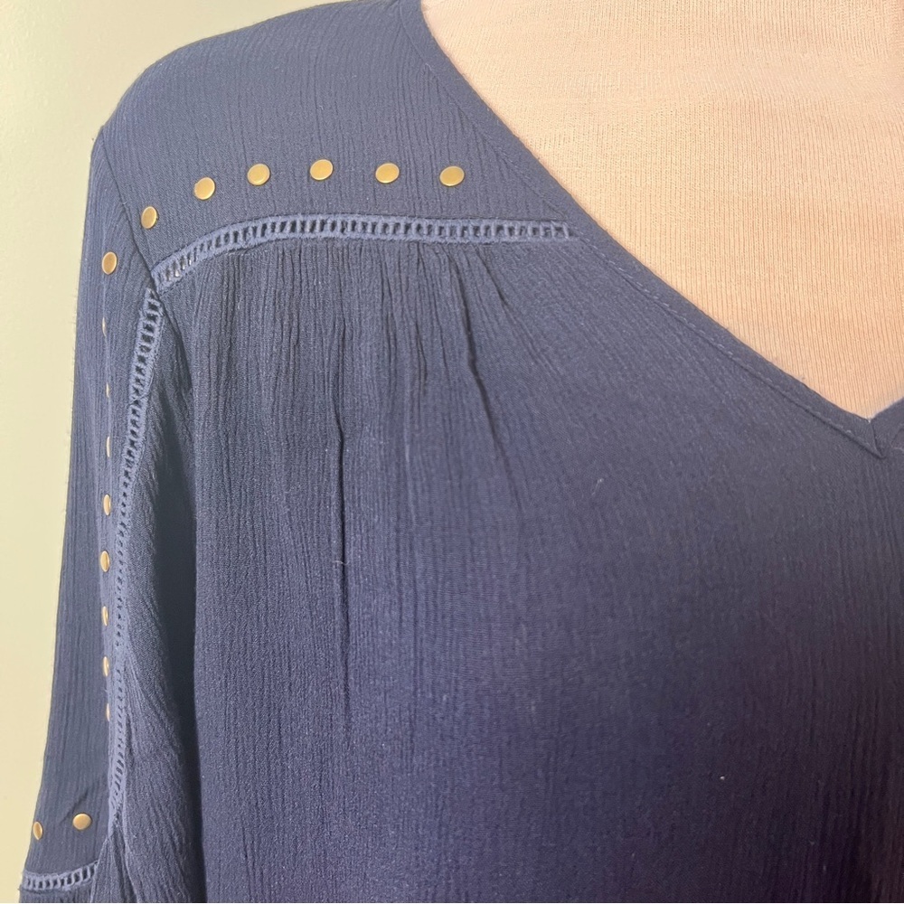Como Vintage Gold Embellished Relaxed Blouse - Picture 3 of 8